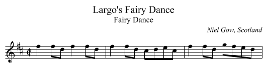 Largo's Fairy Dance - staff notation