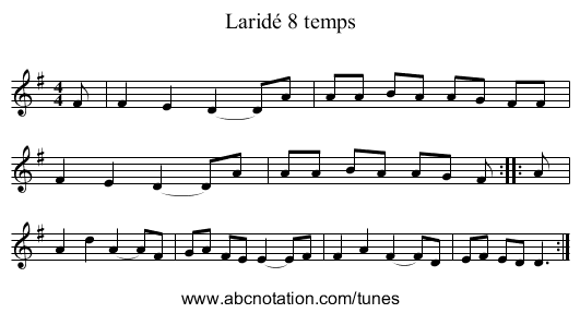 Laridé 8 temps - staff notation