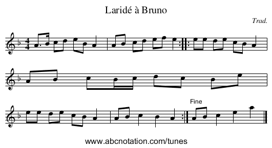 Laridé à Bruno - staff notation