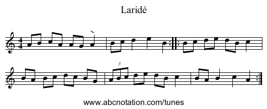 Larid&eacute; - staff notation