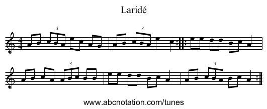 Larid&eacute; - staff notation