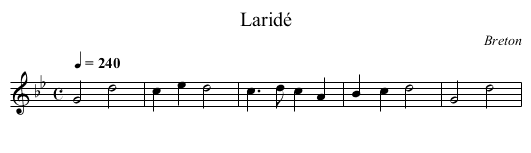 Larid&eacute; - staff notation
