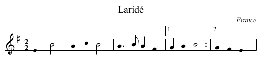 Laridé - staff notation