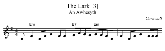 Lark [3], The - staff notation