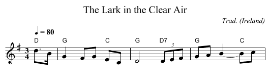 Lark in the Clear Air, The - staff notation