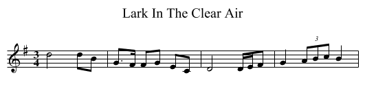 Lark In The Clear Air - staff notation