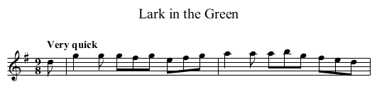 Lark in the Green - staff notation