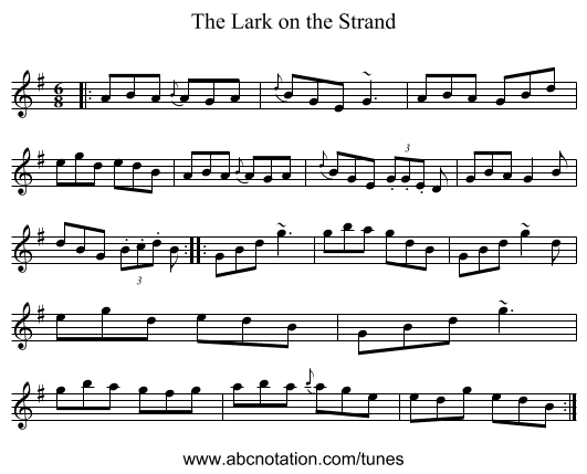 Lark on the Strand, The - staff notation