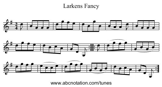 Larkens Fancy - staff notation