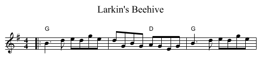 Larkin's Beehive - staff notation