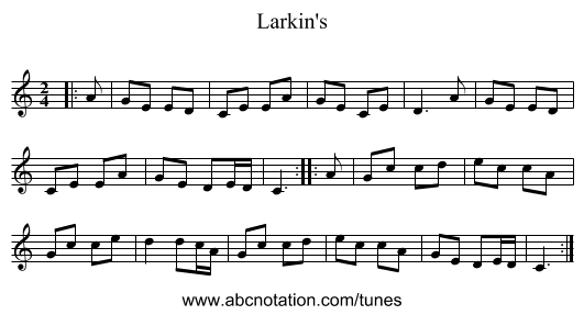 Larkin's - staff notation
