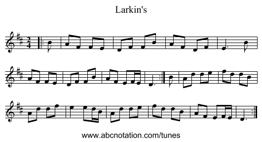 Larkin's - staff notation