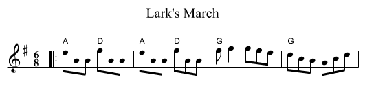 Lark's March - staff notation