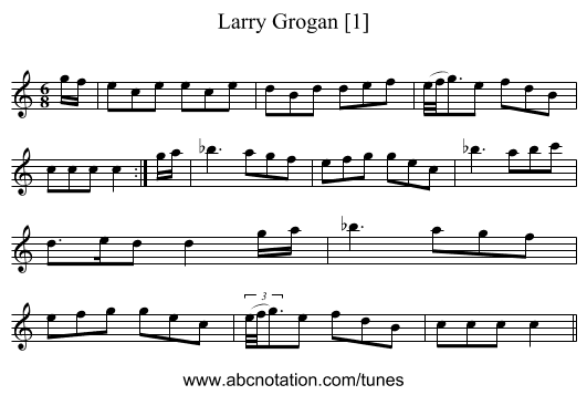 Larry Grogan [1] - staff notation
