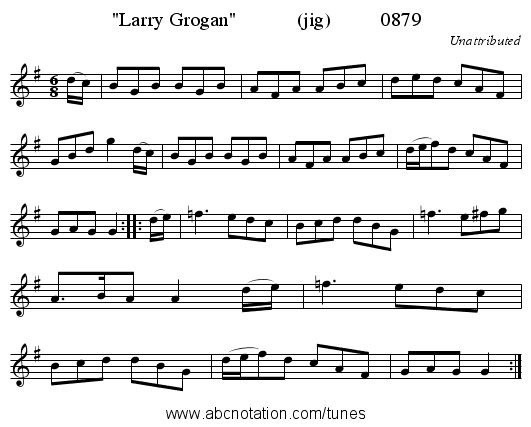 Larry Grogan            (jig)          0879 - staff notation