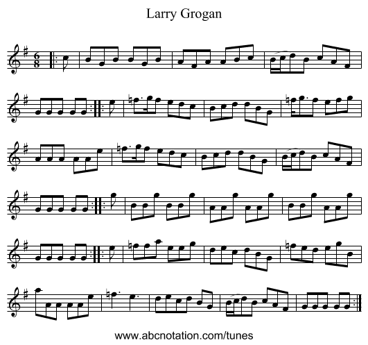 Larry Grogan - staff notation