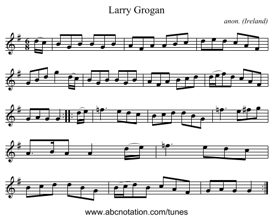 Larry Grogan - staff notation