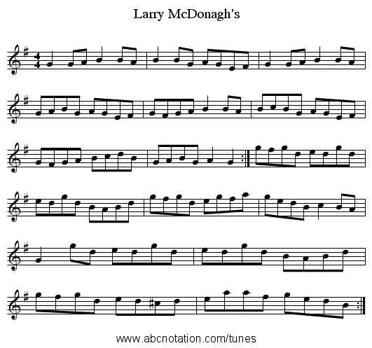 Larry McDonagh's - staff notation