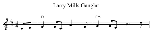 Larry Mills Ganglat - staff notation