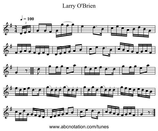Larry O'Brien - staff notation
