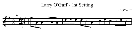 Larry O'Gaff - 1st Setting - staff notation