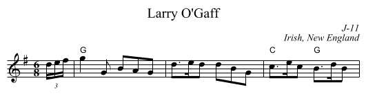 Larry O'Gaff - staff notation