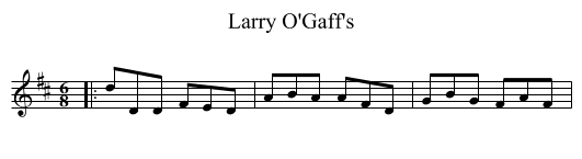 Larry O'Gaff's - staff notation
