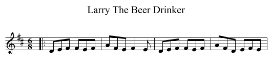 Larry The Beer Drinker - staff notation