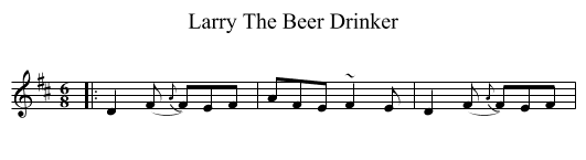 Larry The Beer Drinker - staff notation