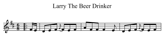 Larry The Beer Drinker - staff notation