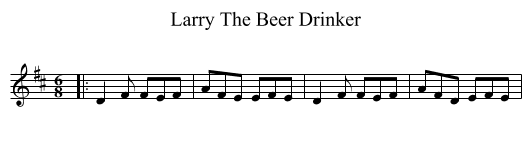 Larry The Beer Drinker - staff notation