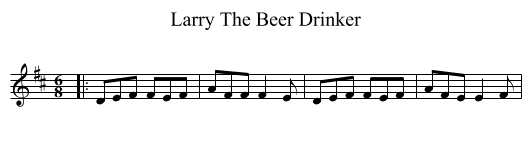 Larry The Beer Drinker - staff notation