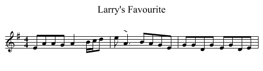 Larry's Favourite - staff notation