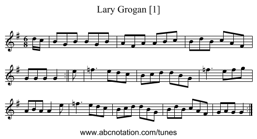 Lary Grogan [1] - staff notation