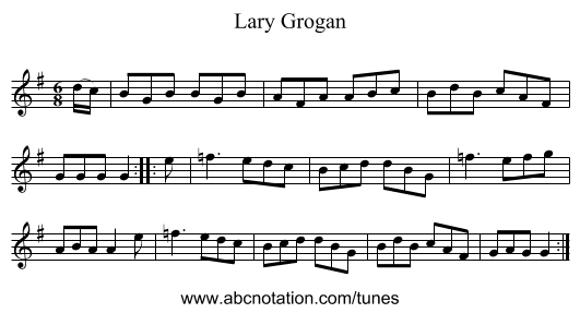 Lary Grogan - staff notation