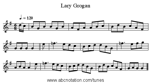 Lary Grogan - staff notation