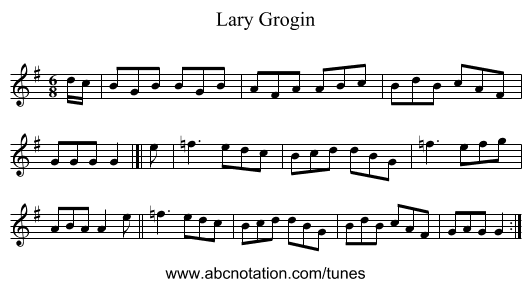 Lary Grogin - staff notation
