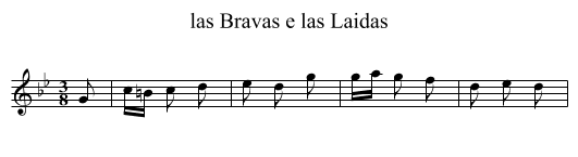 las Bravas e las Laidas - staff notation