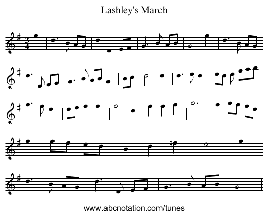 Lashley's March - staff notation