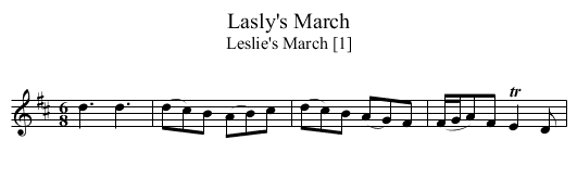 Lasly's March - staff notation