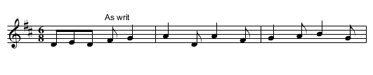 Lass a Way. TJD.14 - staff notation