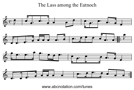 Lass among the Eatnoch, The - staff notation