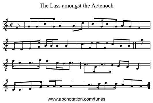 Lass amongst the Actenoch, The - staff notation
