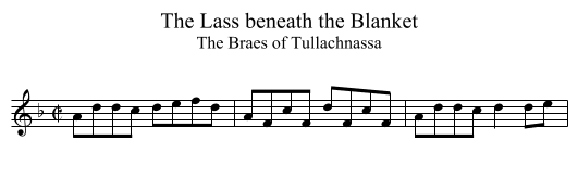 Lass beneath the Blanket, The - staff notation