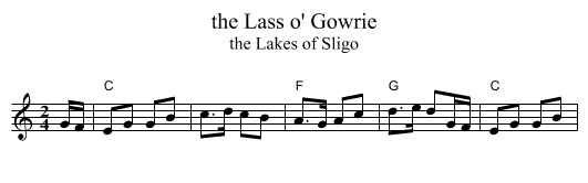 Lass o' Gowrie, the  - staff notation