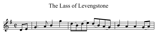 Lass of Levengstone, The - staff notation