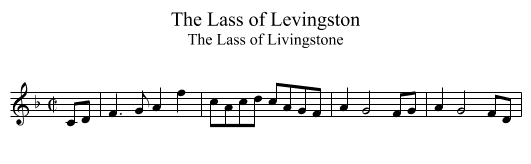 Lass of Levingston, The  - staff notation
