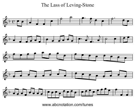 Lass of Leving-Stone, The - staff notation