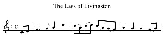 Lass of Livingston, The - staff notation
