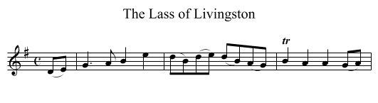 Lass of Livingston, The - staff notation